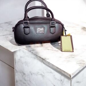 Weideng &Kosk Min Min Black Leather Handbag